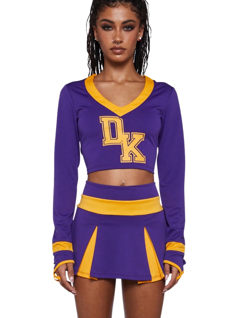 Dolls kill Purple and Yellow Cheerleader Costume Top and Skirt - Jennifer's Body